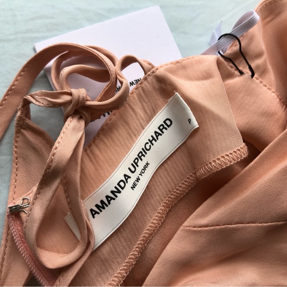 NWT Amanda Uprichard Chandelier Silk Pale Pink Maxi Dress Size P/XS - Picture 9 of 12